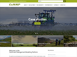 Screen grab from the homepage of the Catchment Management Modelling Platform Screen grab from the homepage of the Catchment Management Modelling Platform