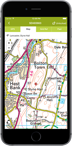 iRecord app screenshot showing map
