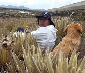 Julian Barbosa, owner of the Pan de Azúcar nature reserve Man and dog
