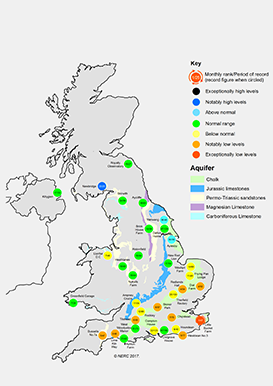 Groundwater levels from November 2017 hydrological summary Groundwater levels from November 2017 hydrological summary