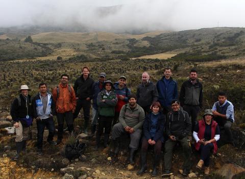The PARAGUAS researchers and support crew Group of 15 people assembled in a misty paramo