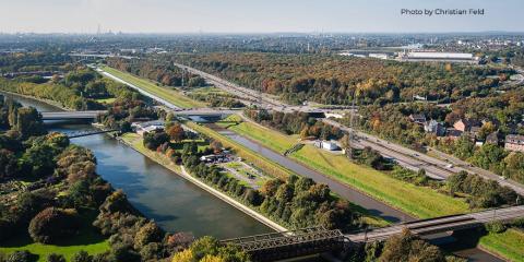 Overhead view of Ruhr Metropolitan area, Germany