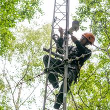 Ajinkya Deshpande from UKCEH at the Glencorse Woodland Experiment Platform, Edinburgh