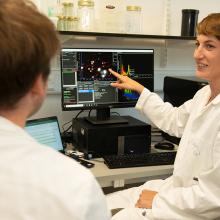 Richard Cross and Elise Morel, Microplastics Analysis Facility at UKCEH's Wallingford site