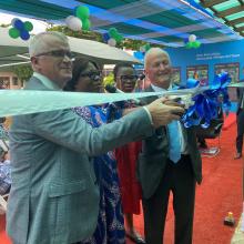 Keith McMahon and Lord Cameron open new UKCEH West Africa office.