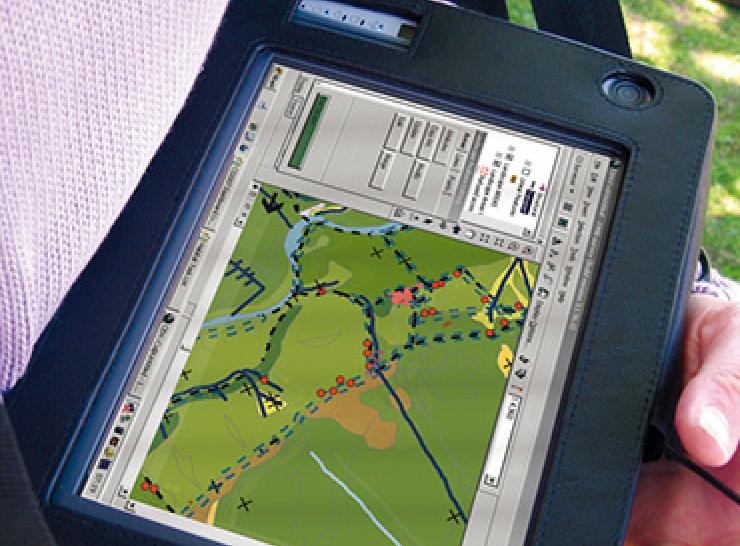 Tablet computer showing fields
