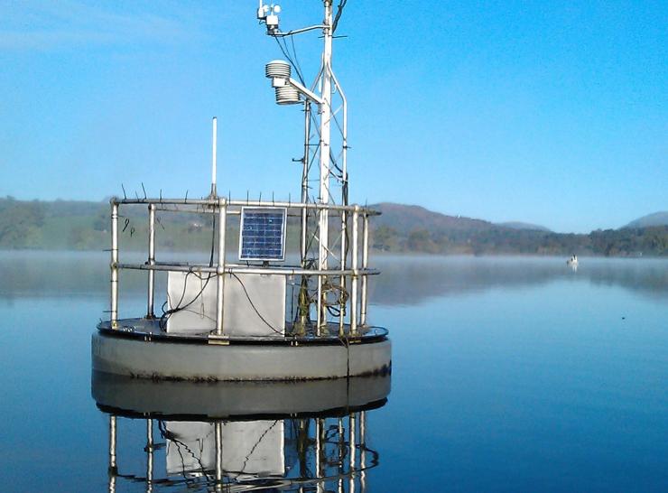 Monitoring buoy in the Lake District, England, UK