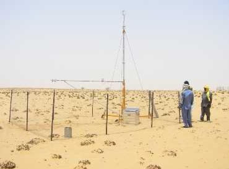 Weather station in a desert