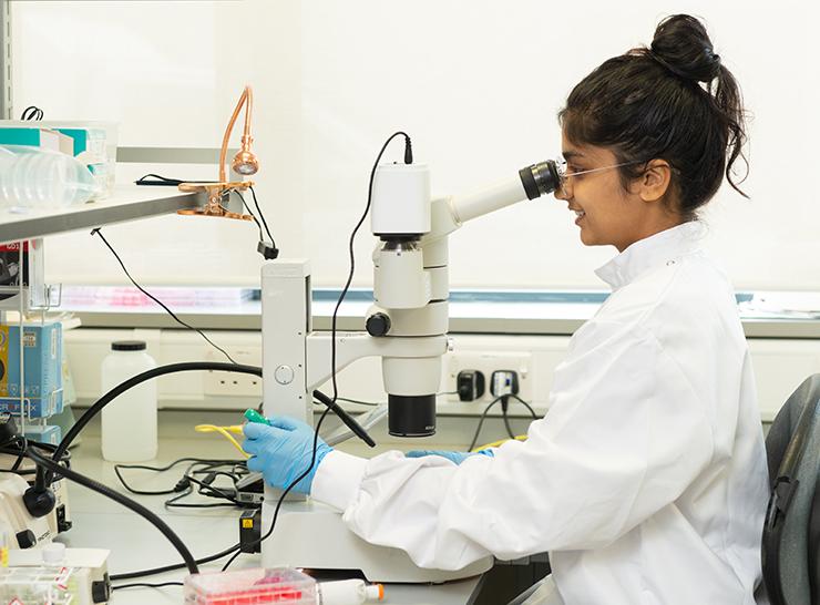 Shankari Anna Balan in UKCEH's molecular biology laboratories