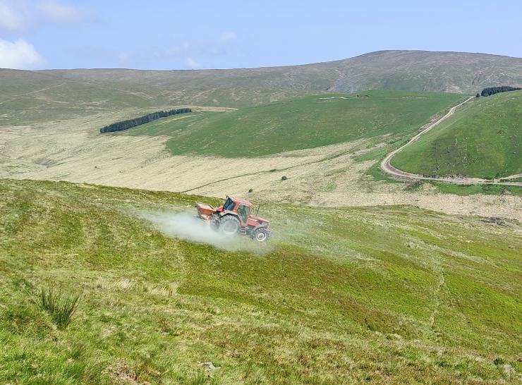 Rock dust spreading, Plynlimon. Photo: Alan Radbourne