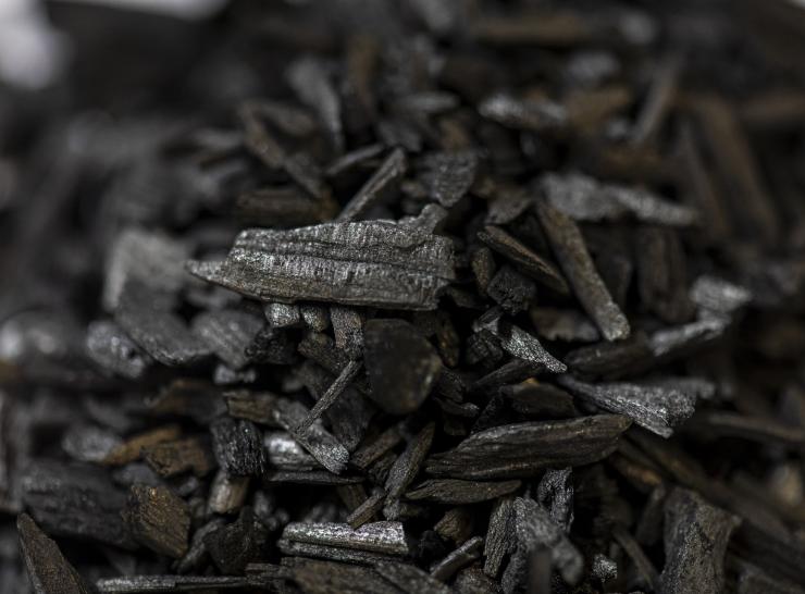 Close-up photo of biochar