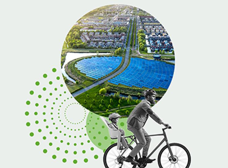 Sustainable cities photo collage
