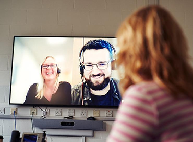 Three UKCEH people take part in an online meeting