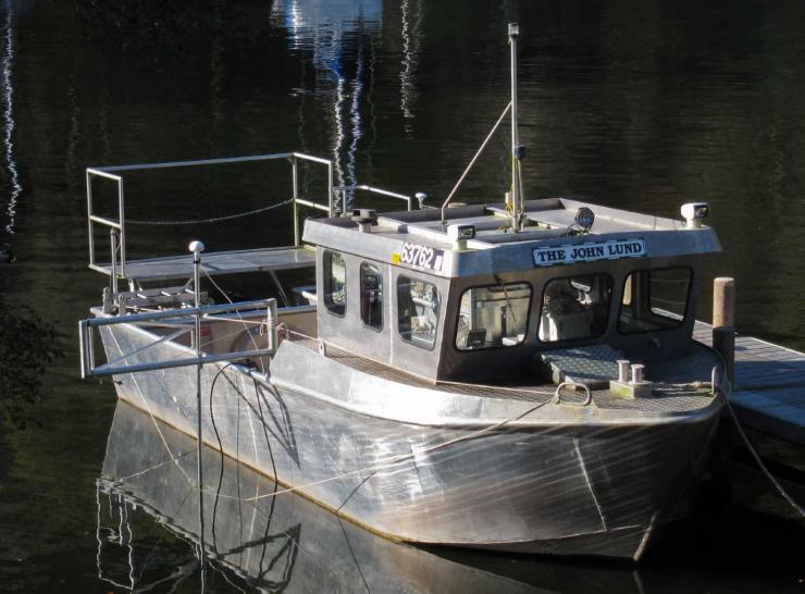 Hydroacoustics system on the John Lund boat