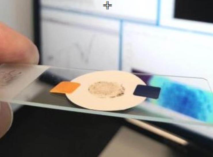 Microplastics concentrated onto a filter for analysis by infrared spectroscopy