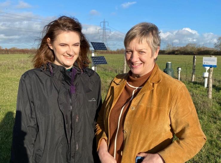 Alice Hope and Sue Nelson at Chimney Meadows COSMOS-UK station