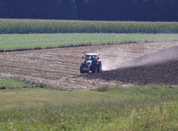 Vehicle in a field