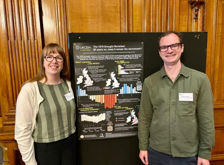 Rachael Armitage and Steve Turner of UKCEH at the 1976 drought conference.