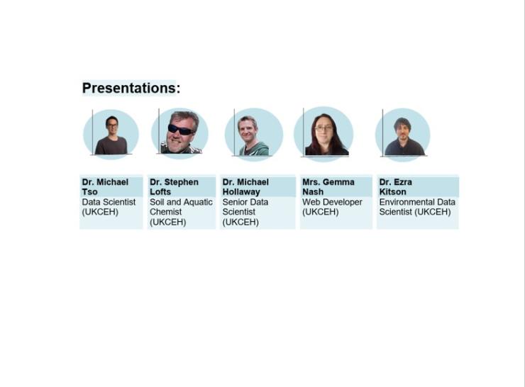 Photo of 5 presenters: Dr Michael Tso, Dr Stephen Lofts, Dr Michael Holloway, Gemma Nash, Dr Ezra Kitson