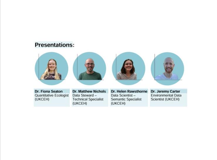 Photo of four presenters: Dr Fiona Seaton, Dr Matthew Nichols, Dr Helen Rawsthorne and Dr Jeremy Carter