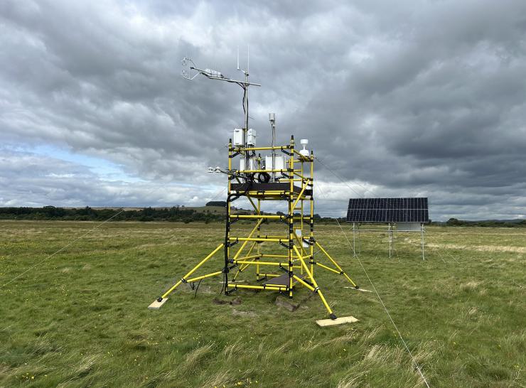 Yellow equipment on Solway Firth