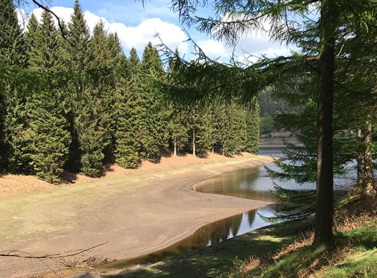 Derwent valley reservoir, Derbyshire, England pictured in mid May 2018