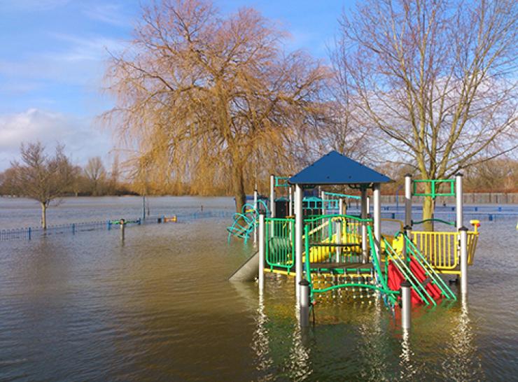 Winter flooding on the River Thames, 2014