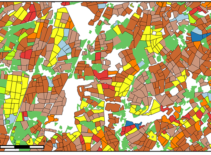 Detail from Land Cover plus Crops Map 2015 showing crop types